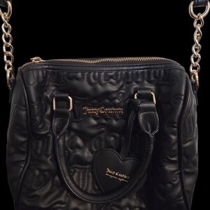 Juicy Couture Black Quilted Shoulder Bag with Gold Hardware